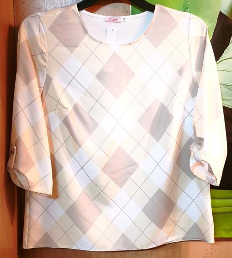 Dámska blúzka žlto hnedá kombinácia, 38 - xxxl