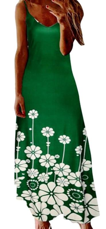 Zeleno biele maxi šaty, v. m/l, l