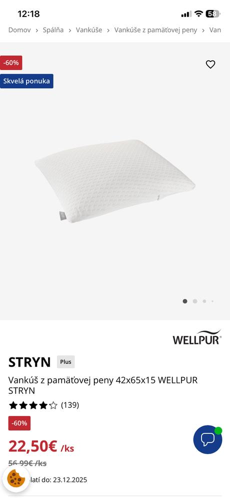 Wellpur obliečka na vankúš, 