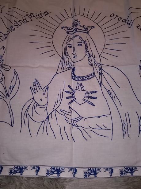 Vyšívané retro prestieranie/nastenka,