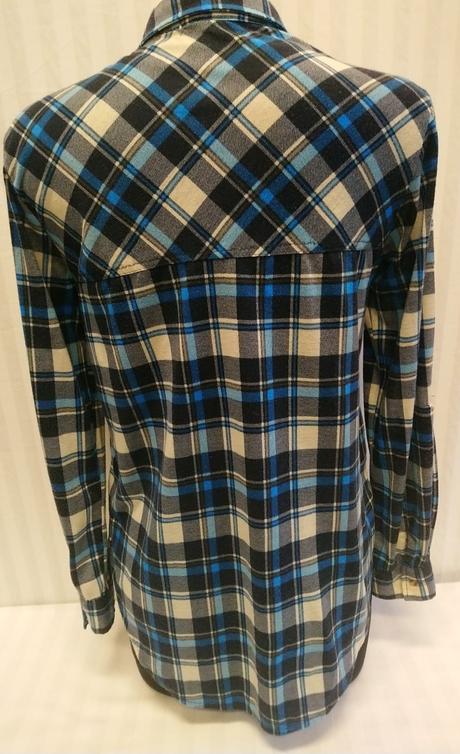 Dámska károvaná modro čierna košeľa, apricot, s