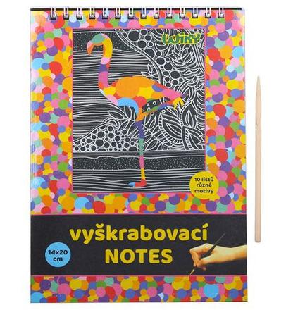 Vyškrabovací notes s perom 14x20cm 10listov, 