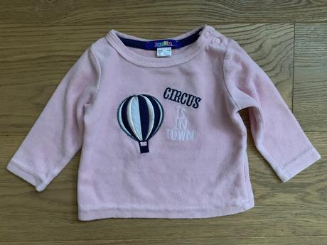 Ružová froté mikina s lietajúcim balónom, lupilu,62