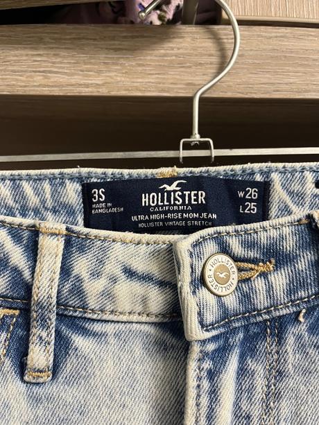 Mom jeans, pas 68 cm, hollister,s