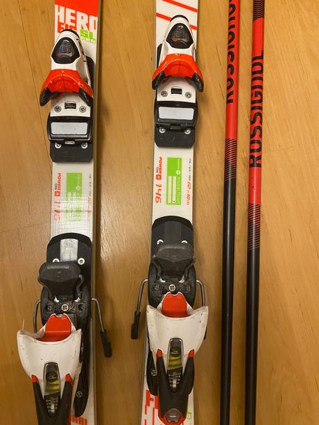 Rossignol hero fis sl pro 146 lyze + palice, rossignol,140-149 cm