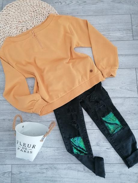 Mikina oversize 146-152 horčicová, 146