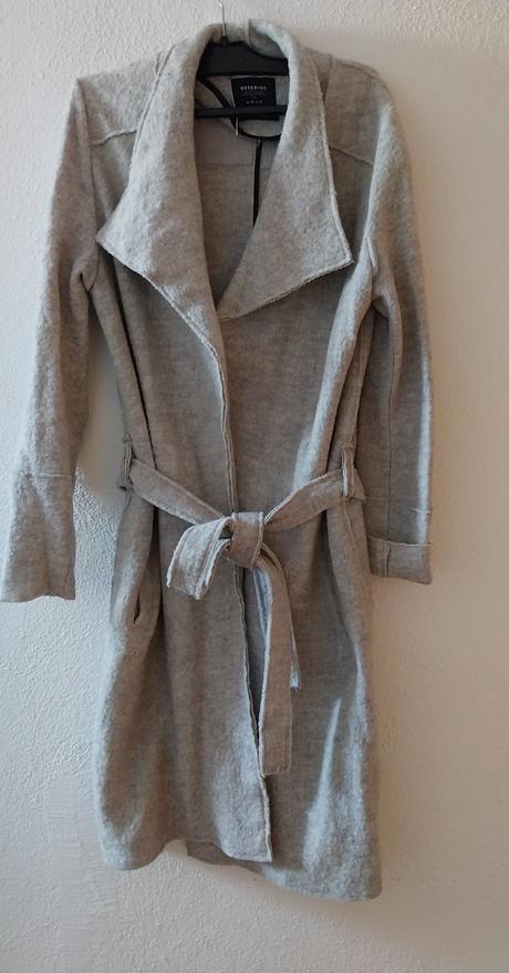 Sivý prechodný zavinovací kabát, reserved,m