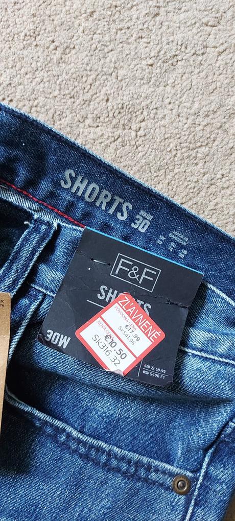 Pánske riflove kraťase, f&f,30