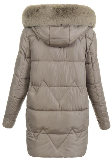 Dámska zimná bunda amira s kožušinou béžová, 4xl - xxxl