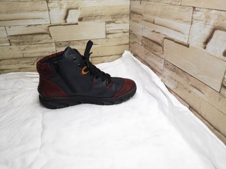 Rieker 37 - dámske zateplené modro-bordové topánky, rieker,37