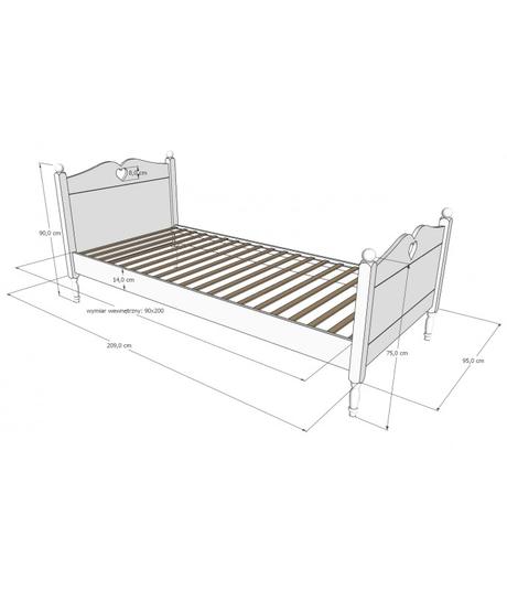 Detská posteľ, šírka (cm): 90,dĺžka (cm): 200
