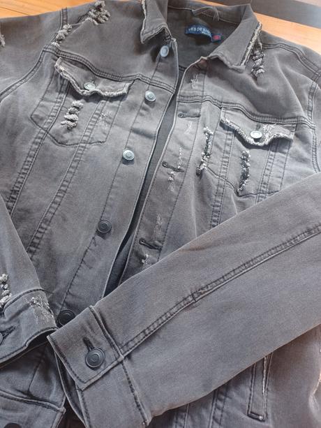 Pánska roztrhaná džínsová bunda, xxl