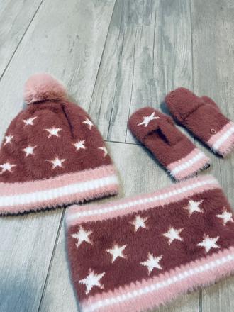 Teplúčka súpravka čiapky a nákrčníka, vertbaudet,92