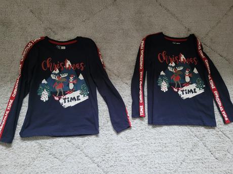 Tricka s vianočným motívom dvojičky little kids, 128