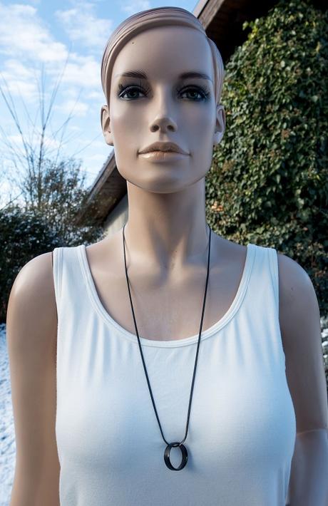 Oceľová čierna retiazka s hadím vzorom,