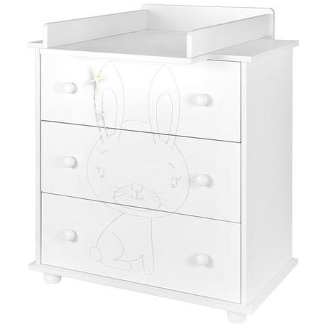 Detská komoda  králiček biela, 
