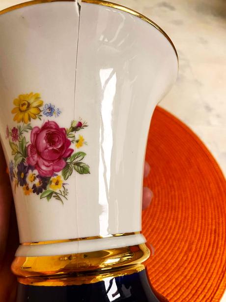 Kobaltová váza royal dux  duchcov, 