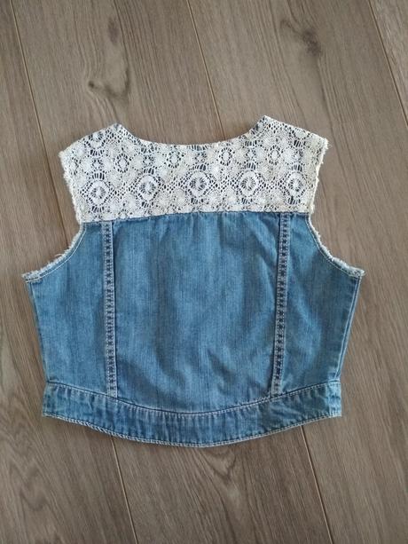 Čipkovaná riflová vestička, original marines,116