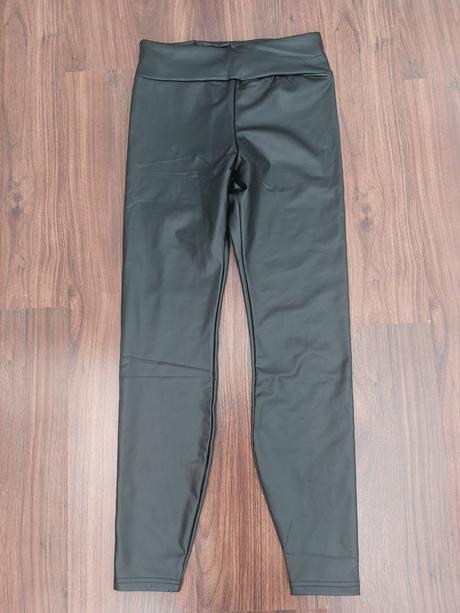 Dievčenské koženkové zateplené nohavice, 158