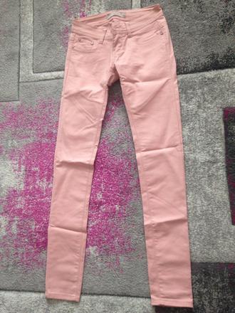 Ružové nohavice z ľahkej rifloviny, 36