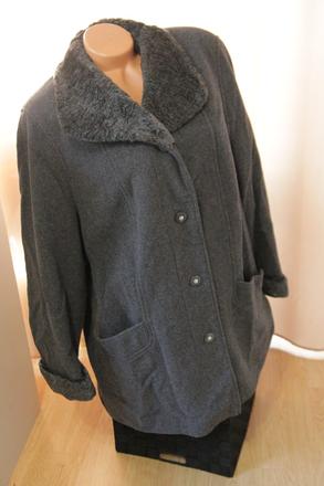 Šedý elegantný kabát xl, xl