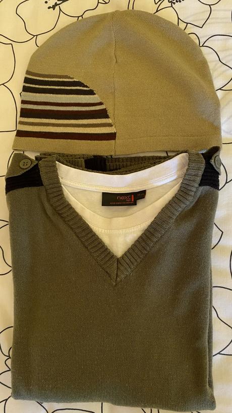 Tenší sveter - pulóver zn. next v. 46/152 + čiapka, next,146