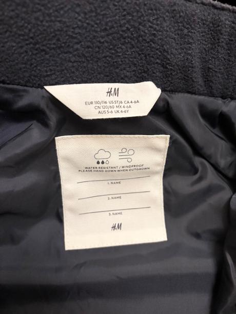 Nová vetruodolna vodeodolna bunda h&m 110/116, h&m,110