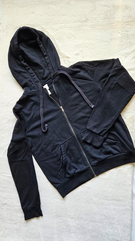 Klasicka cierna mikina s kapucnou, h&m, vel. s, h&m,s
