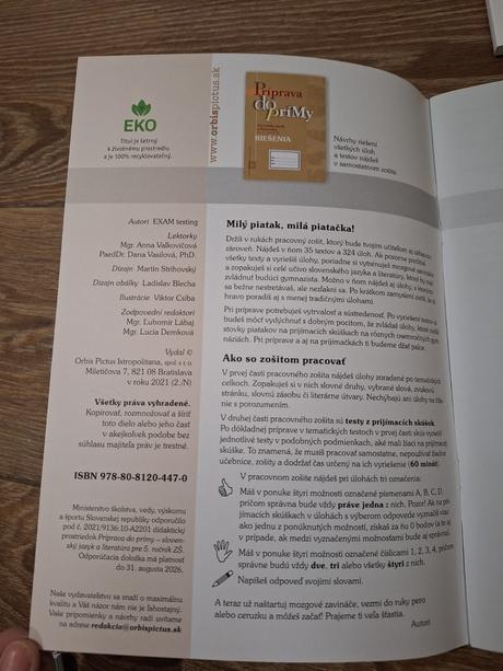 Testy - príprava na 8-ročné gymnázium, 