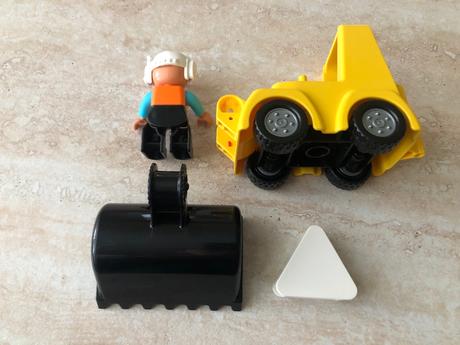Lego duplo buldozér a robotník, top stav, 