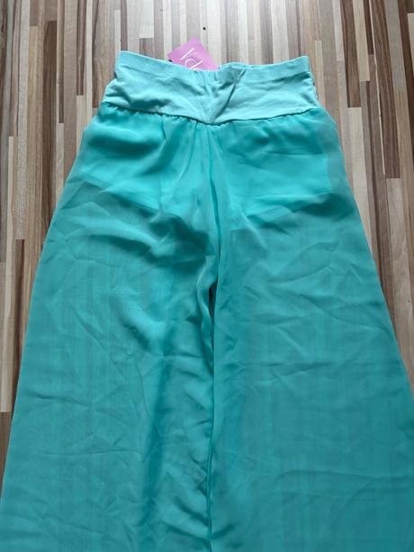 Mušelínové letné zuppa nohavice tyrkysové, 152 / 158 / 164