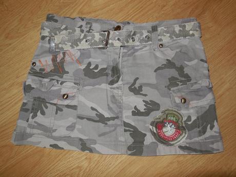 Maskáčová suknička s opaskom, 128