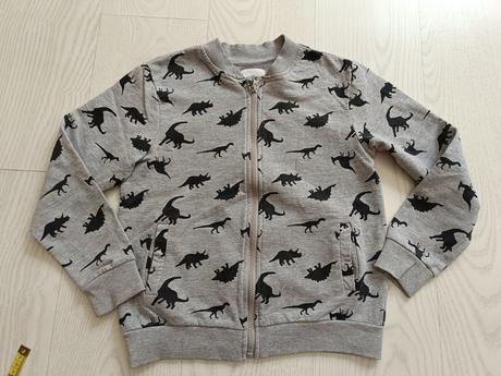 Šedá mikina na zips s dinosaurami, sinsay,140