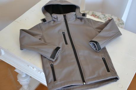 Detská sivá softshellová bunda 134, 134