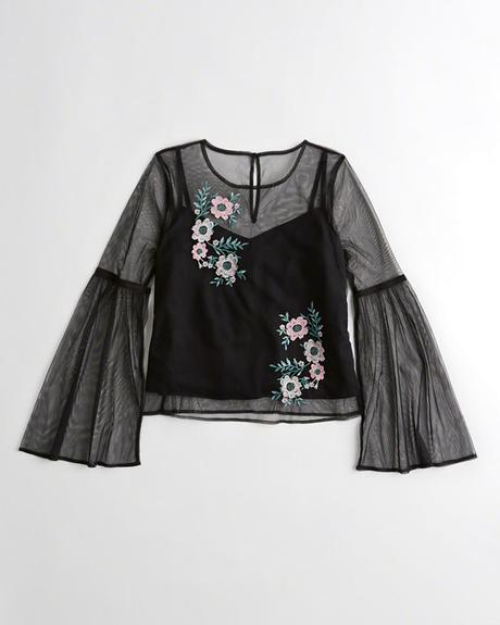 Čierny mesh top hollister v. m, hollister,m