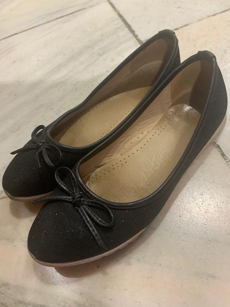 Čierne trblietavé balerinky, 38