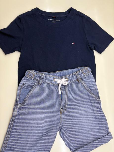 Šortky lindex + tričko tommy hilfiger, 110