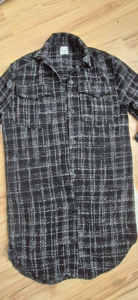Tweedovy kabát/košeľová bunda, pull&bear,m