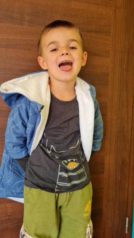 Zimna softschelova bundicka 104/110, dinosaurus sv, 110