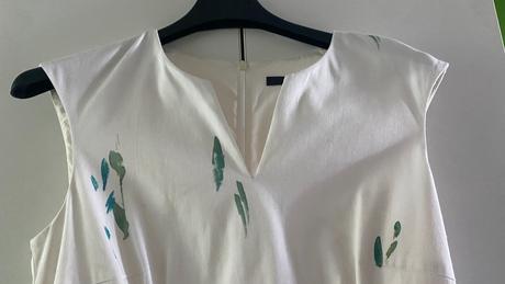 Krémové šaty s potlačou kvetou, esprit,36