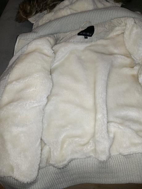 Biela zimná bunda, amisu,s