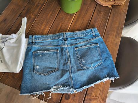 Zara riflová mini sukňa xl, zara,xl