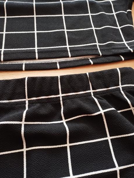 Bieločierny set sukne a topu shein, m