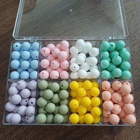 30ks silikónové korálky 12 mm (hryzadla, retiazky), 