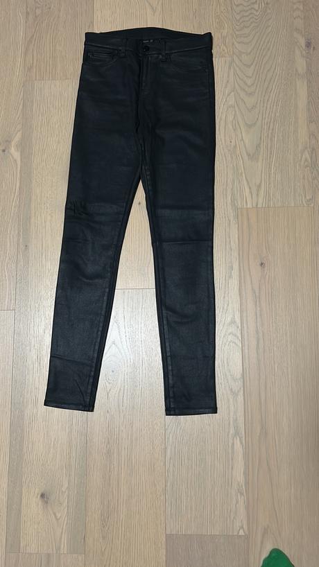 Emporio armani 27 čierne ako kožené nohavice, armani,s