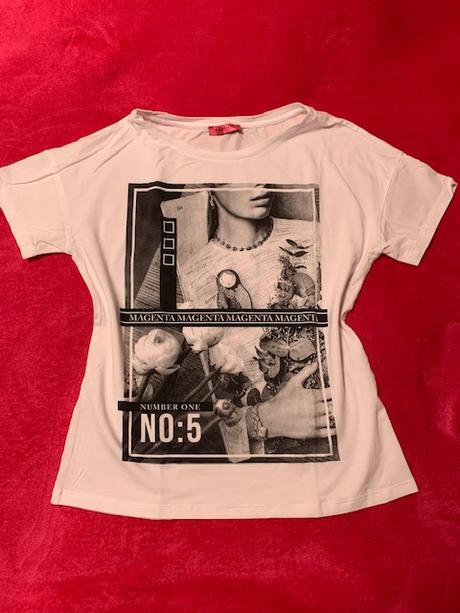 Tričko so vzorom zn. magenta, s