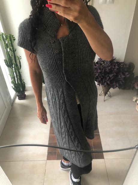 Zara predĺžený pletený svetrík/ vesta m, zara,m