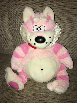 Veľký ružový plyšák - mačka,