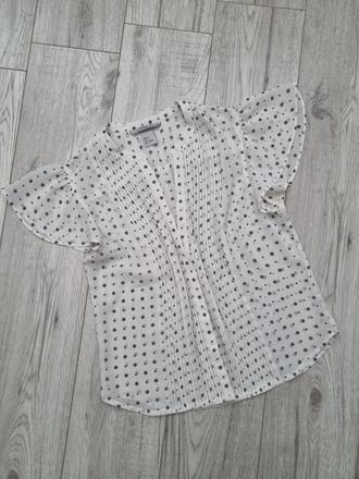 Blúzka s bodkovaným vzorom a volánikmi, h&m,xs