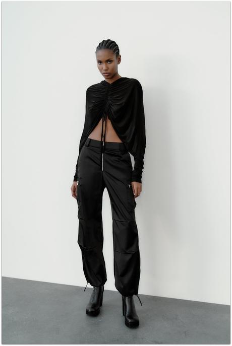 Saténové nohavice zn.zara - veľkosť l, zara,l